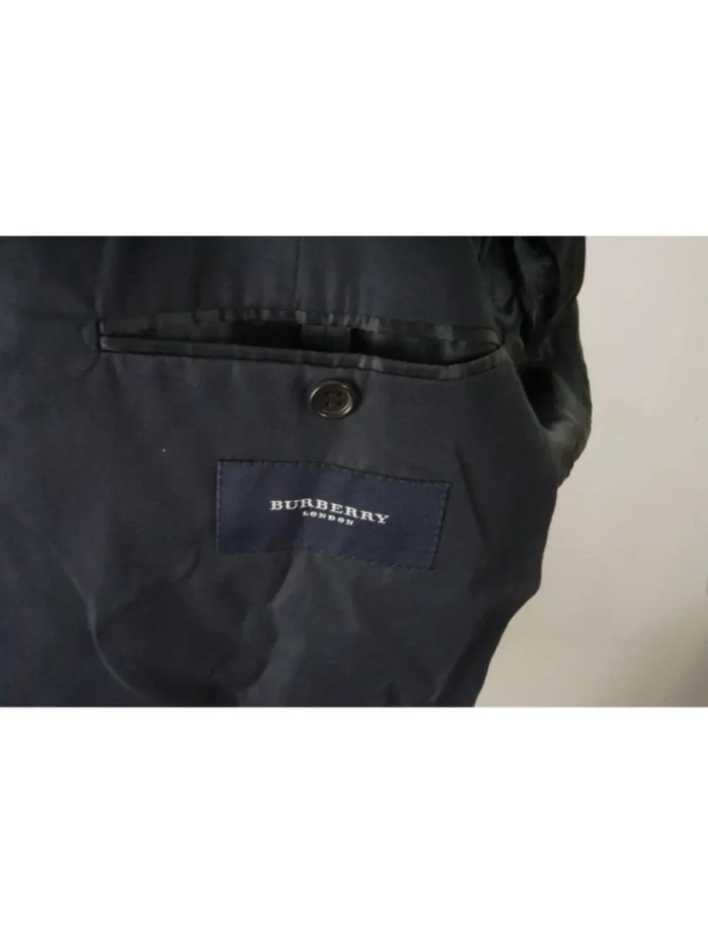 Burberry London Blue 100% Cotton 2 Pc Suit Jacket Pants 46L US BRAND NEW